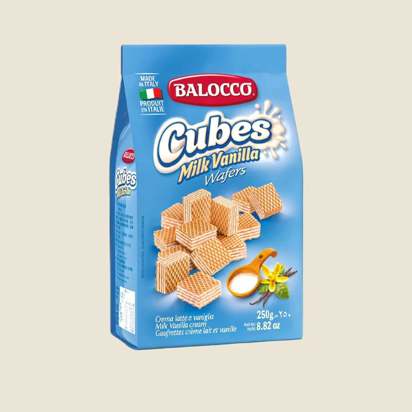Balocco Cubes Milk Vanilla Wafers 250g