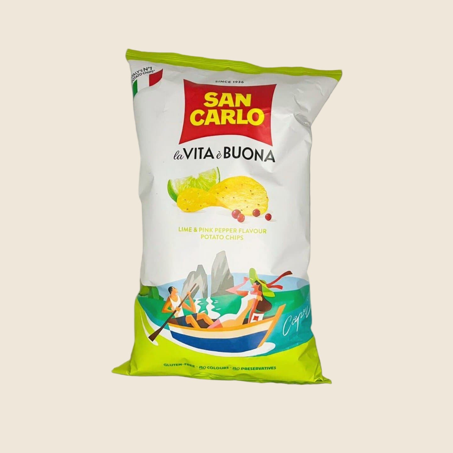 San Carlo Lime & Pink Pepper Potato Chips 150 gr